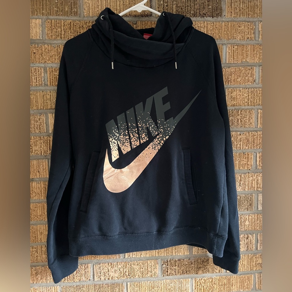 Nike Cowel Neck/Hooded Sweatshirt with Rose Gold detail